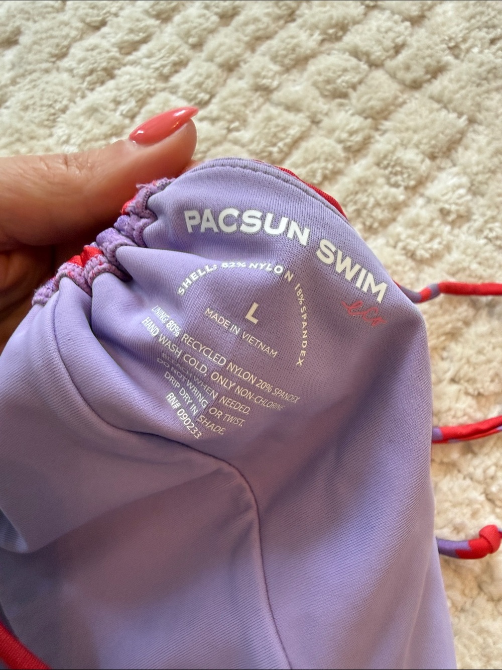 PacSun Red & Purple Floral Tie Bikini Set - Picture 3 of 3
